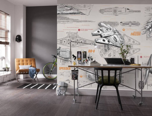 Komar Star Wars Blueprints Fototapete 368x254cm | Yourdecoration.de