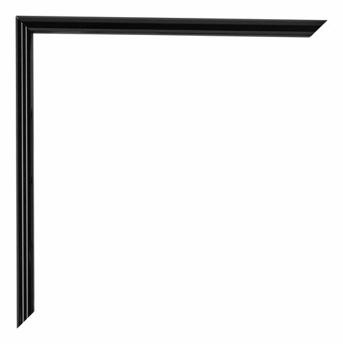 Annecy Kunststoff Bilderrahmen 46x61cm Schwarz Hochglanz Detail Ecke | Yourdecoration.de