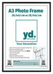 Aurora Aluminium Bilderrahmen 29 7x42cm A3 set von 3 Schwarz Vorne Einlegeblatt | Yourdecoration.de