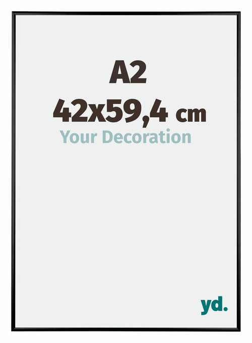 Austin Aluminium Bilderrahmen 42x59 4cm A2 Schwarz Hochglanz Vorne Messe | Yourdecoration.de