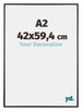 Austin Aluminium Bilderrahmen 42x59 4cm A2 Schwarz Hochglanz Vorne Messe | Yourdecoration.de