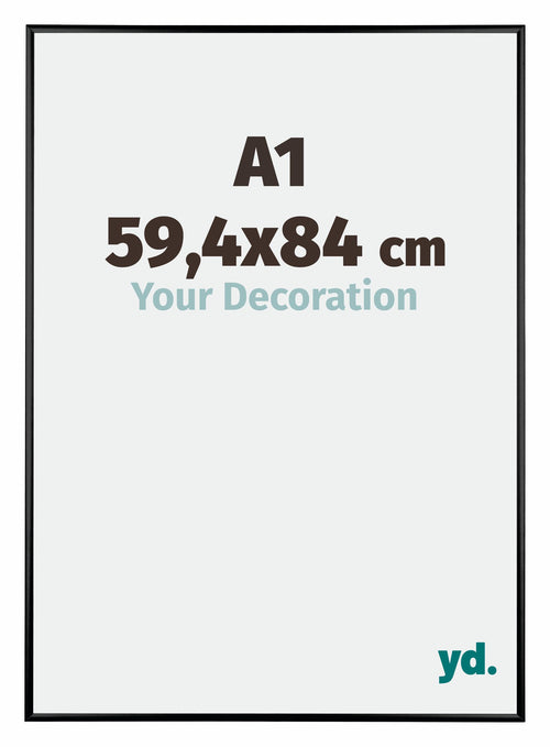 Austin Aluminium Bilderrahmen 59 4x84cm A1 Schwarz Hochglanz Vorne Messe | Yourdecoration.de