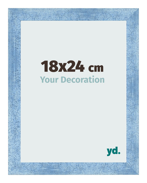 Bilderrahmen 18x24cm Hellblau Gewischt MDF Pisa Vorne Messe | Yourdecoration.de