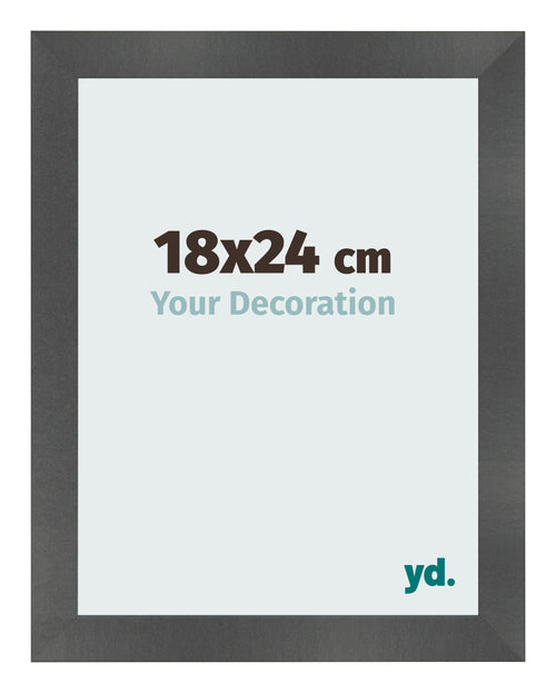 Bilderrahmen 18x24cm Schwarz Silber Poliert MDF Pisa Vorne Messe | Yourdecoration.de
