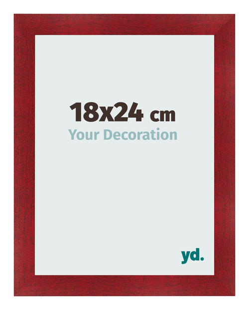 Bilderrahmen 18x24cm Weinrot Gewischt MDF Pisa Vorne Messe | Yourdecoration.de