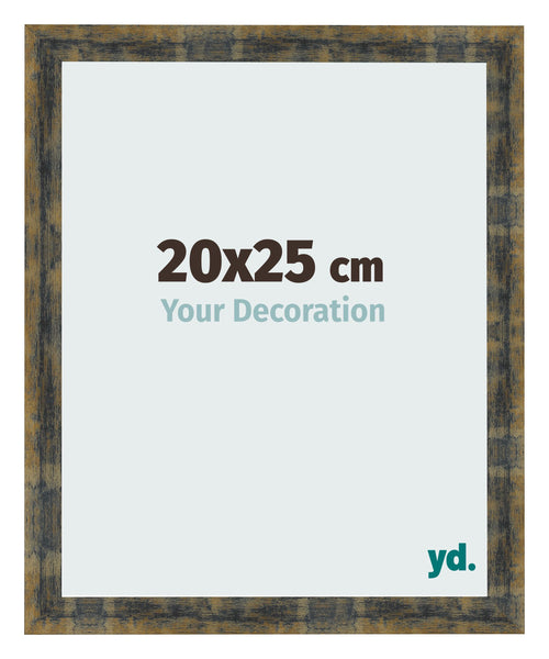 Bilderrahmen 20x25cm Blau Gold Meliert MDF Pisa Vorne Messe | Yourdecoration.de
