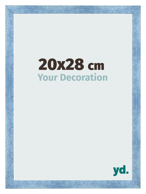 Bilderrahmen 20x28cm Hellblau Gewischt MDF Pisa Vorne Messe | Yourdecoration.de