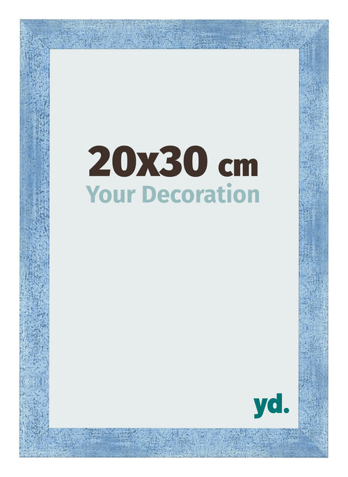 Bilderrahmen 20x30cm Hellblau Gewischt MDF Pisa Vorne Messe | Yourdecoration.de