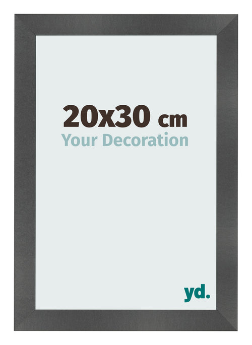 Bilderrahmen 20x30cm Schwarz Silber Poliert MDF Pisa Vorne Messe | Yourdecoration.de