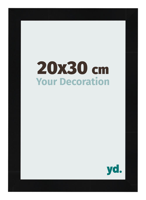 Bilderrahmen 20x30cm Schwarz Silber Poliert MDF Pisa Vorne Messe | Yourdecoration.de