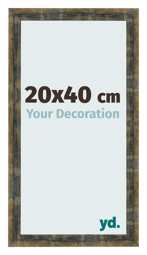 Bilderrahmen 20x40cm Blau Gold Meliert MDF Pisa Vorne Messe | Yourdecoration.de