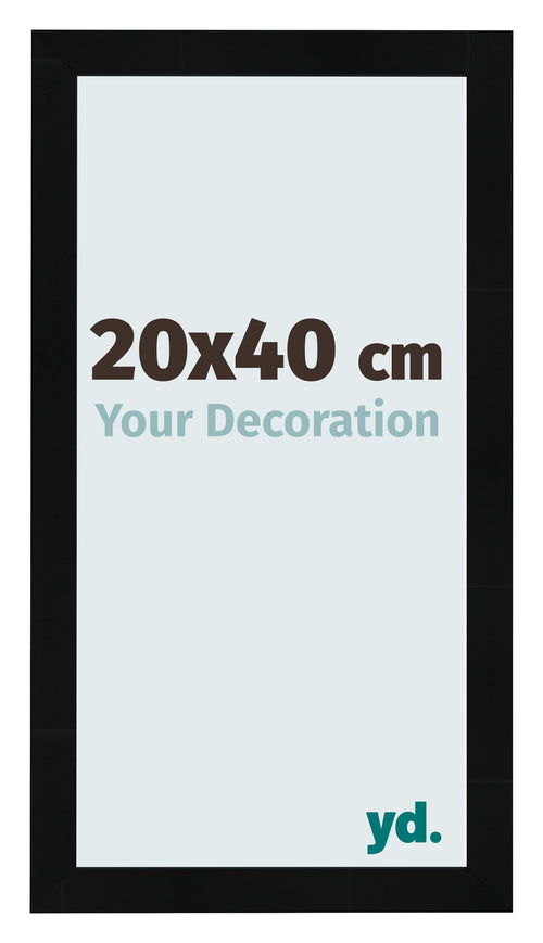 Bilderrahmen 20x40cm Schwarz Silber Poliert MDF Pisa Vorne Messe | Yourdecoration.de