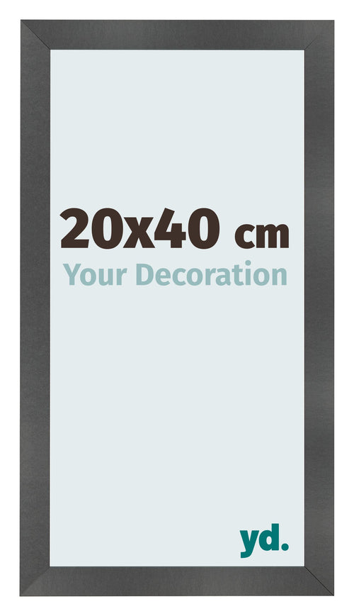 Bilderrahmen 20x40cm Schwarz Silber Poliert MDF Pisa Vorne Messe | Yourdecoration.de