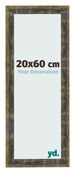Bilderrahmen 20x60cm Blau Gold Meliert MDF Pisa Vorne Messe | Yourdecoration.de