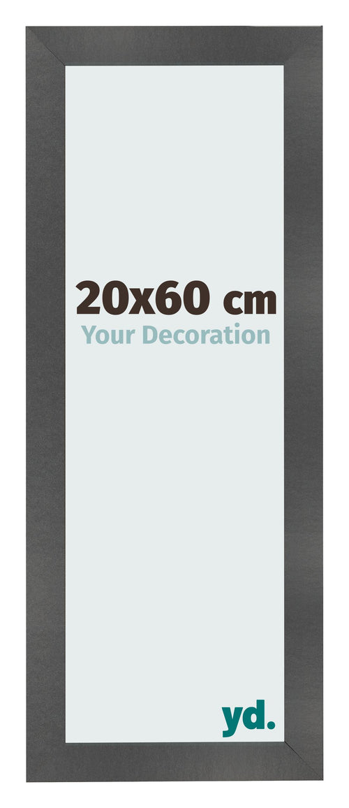 Bilderrahmen 20x60cm Schwarz Silber Poliert MDF Pisa Vorne Messe | Yourdecoration.de