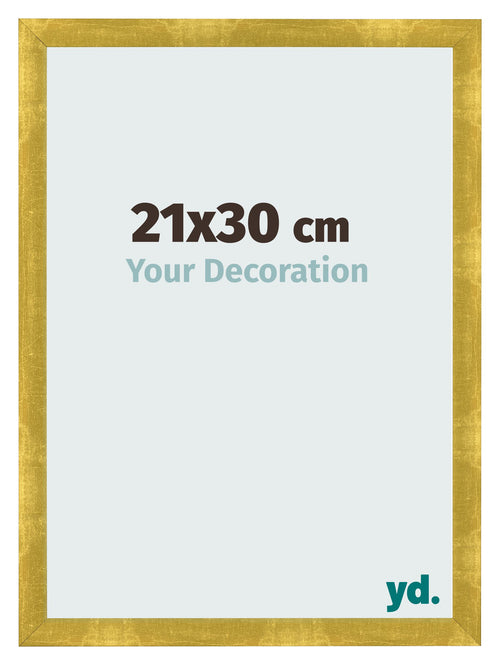 Bilderrahmen 21x30cm Gold Vintage MDF Pisa Vorne Messe | Yourdecoration.de