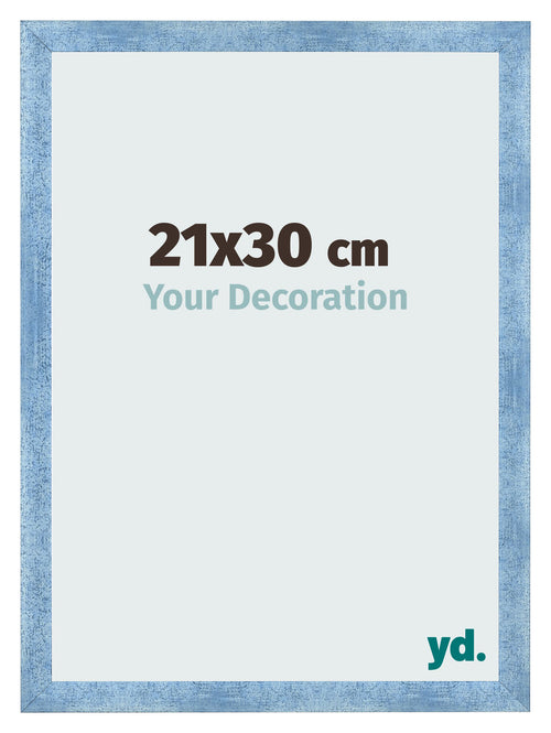 Bilderrahmen 21x30cm Hellblau Gewischt MDF Pisa Vorne Messe | Yourdecoration.de