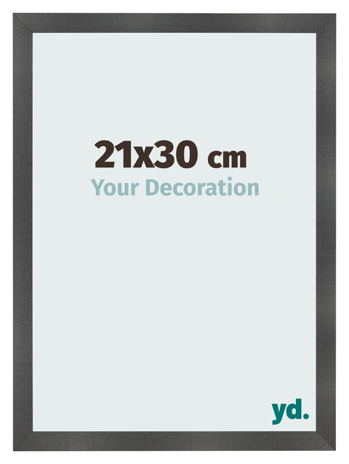 Bilderrahmen 21x30cm Schwarz Silber Poliert MDF Pisa Vorne Messe | Yourdecoration.de