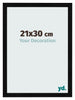Bilderrahmen 21x30cm Schwarz Silber Poliert MDF Pisa Vorne Messe | Yourdecoration.de