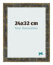 Bilderrahmen 24x32cm Blau Gold Meliert MDF Pisa Vorne Messe | Yourdecoration.de