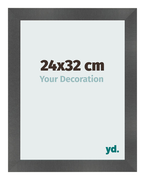 Bilderrahmen 24x32cm Schwarz Silber Poliert MDF Pisa Vorne Messe | Yourdecoration.de