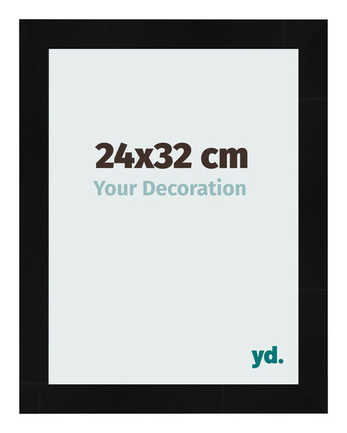 Bilderrahmen 24x32cm Schwarz Silber Poliert MDF Pisa Vorne Messe | Yourdecoration.de