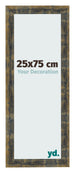 Bilderrahmen 25x75cm Blau Gold Meliert MDF Pisa Vorne Messe | Yourdecoration.de
