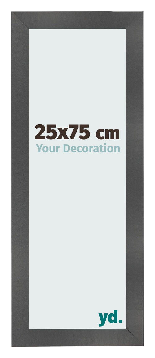Bilderrahmen 25x75cm Schwarz Silber Poliert MDF Pisa Vorne Messe | Yourdecoration.de