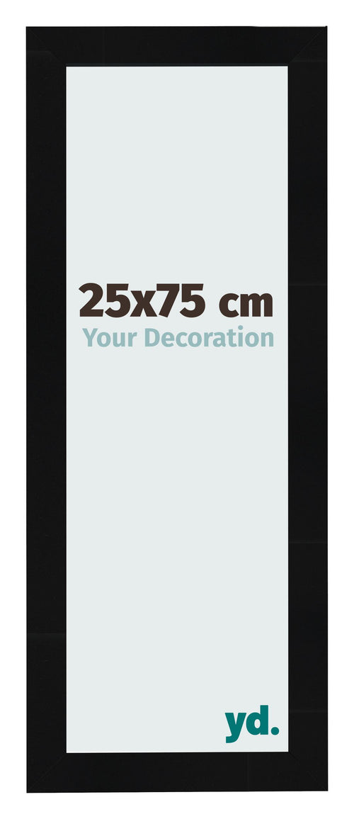 Bilderrahmen 25x75cm Schwarz Silber Poliert MDF Pisa Vorne Messe | Yourdecoration.de