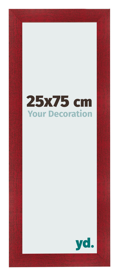 Bilderrahmen 25x75cm Weinrot Gewischt MDF Pisa Vorne Messe | Yourdecoration.de