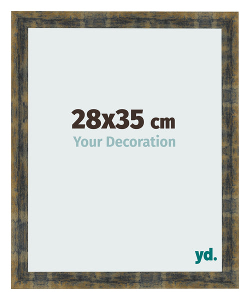 Bilderrahmen 28x35cm Blau Gold Meliert MDF Pisa Vorne Messe | Yourdecoration.de