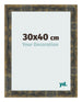 Bilderrahmen 30x40cm Blau Gold Meliert MDF Pisa Vorne Messe | Yourdecoration.de