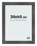 Bilderrahmen 30x40cm Schwarz Silber Poliert MDF Pisa Vorne Messe | Yourdecoration.de