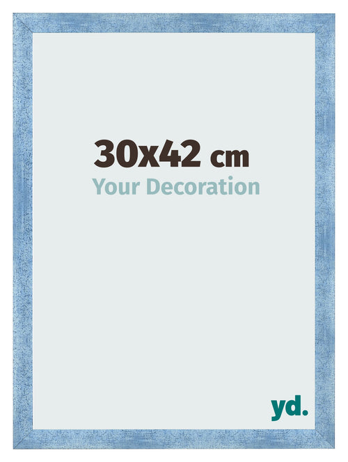 Bilderrahmen 30x42cm Hellblau Gewischt MDF Pisa Vorne Messe | Yourdecoration.de