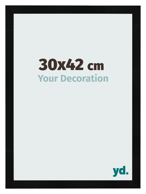 Bilderrahmen 30x42cm Schwarz Silber Poliert MDF Pisa Vorne Messe | Yourdecoration.de