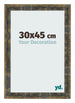 Bilderrahmen 30x45cm Blau Gold Meliert MDF Pisa Vorne Messe | Yourdecoration.de