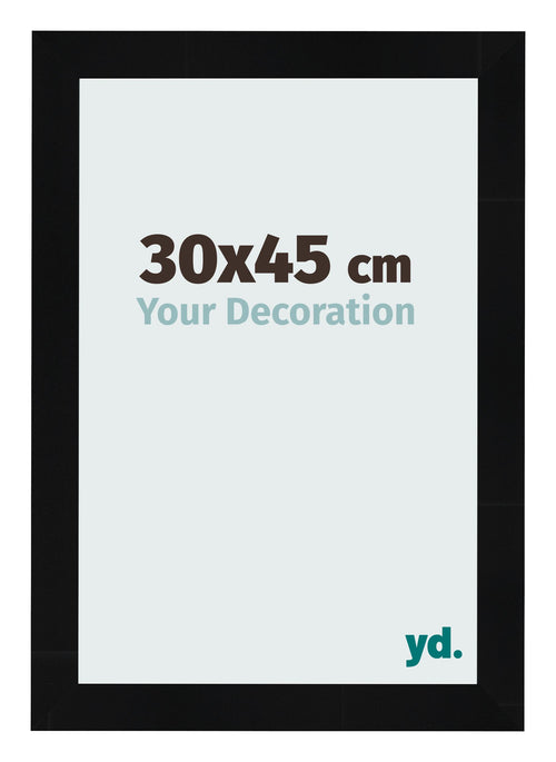 Bilderrahmen 30x45cm Schwarz Silber Poliert MDF Pisa Vorne Messe | Yourdecoration.de