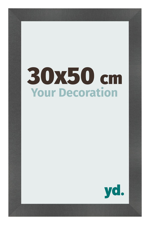Bilderrahmen 30x50cm Schwarz Silber Poliert MDF Pisa Vorne Messe | Yourdecoration.de