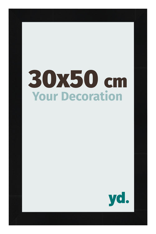 Bilderrahmen 30x50cm Schwarz Silber Poliert MDF Pisa Vorne Messe | Yourdecoration.de