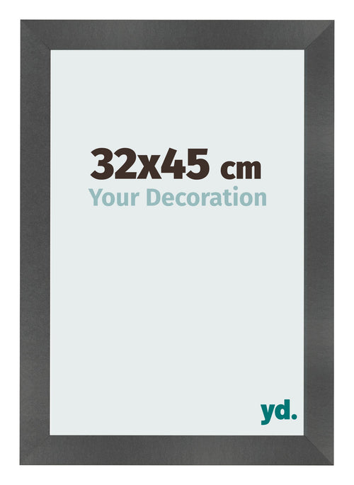 Bilderrahmen 32x45cm Schwarz Silber Poliert MDF Pisa Vorne Messe | Yourdecoration.de