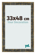 Bilderrahmen 33x48cm Blau Gold Meliert MDF Pisa Vorne Messe | Yourdecoration.de