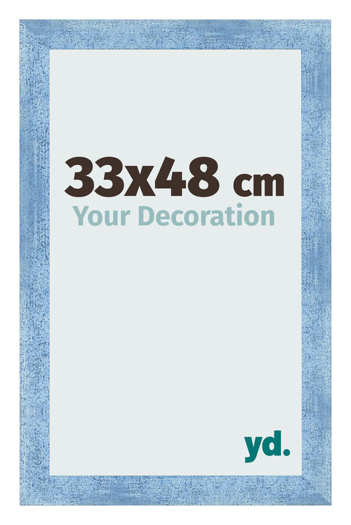 Bilderrahmen 33x48cm Hellblau Gewischt MDF Pisa Vorne Messe | Yourdecoration.de