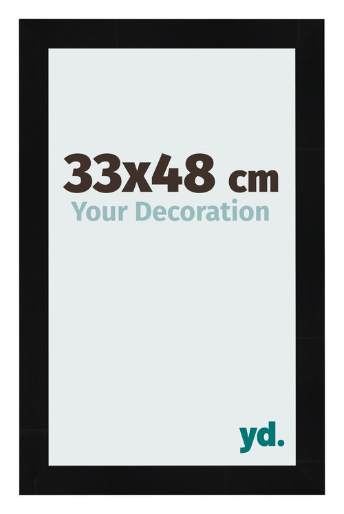 Bilderrahmen 33x48cm Schwarz Silber Poliert MDF Pisa Vorne Messe | Yourdecoration.de