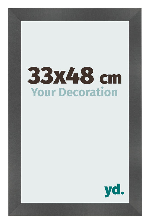 Bilderrahmen 33x48cm Schwarz Silber Poliert MDF Pisa Vorne Messe | Yourdecoration.de