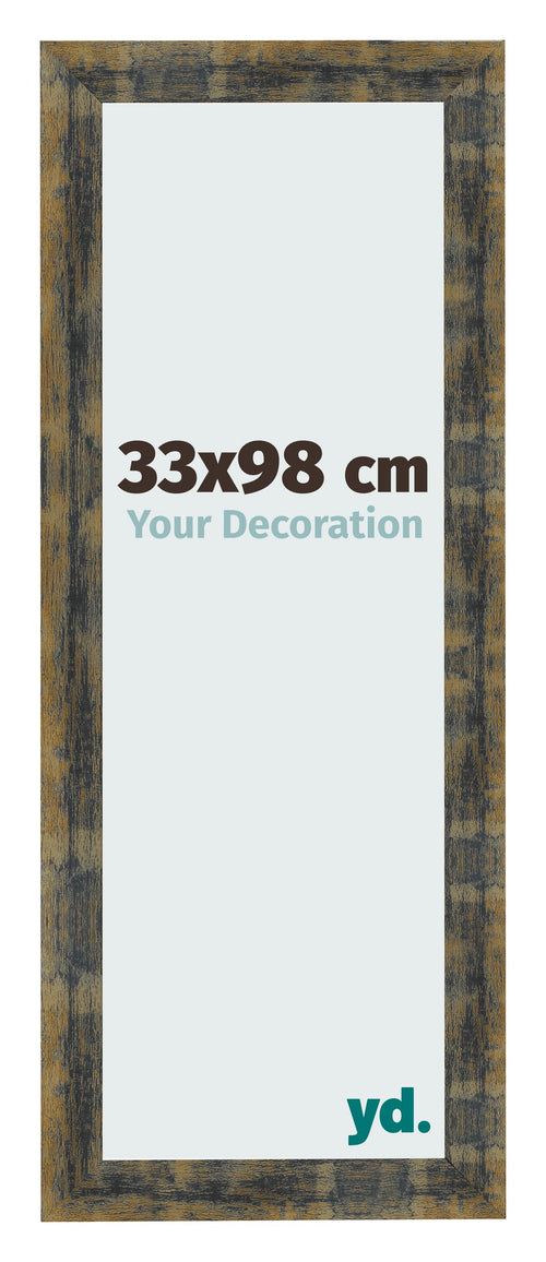Bilderrahmen 33x98cm Blau Gold Meliert MDF Pisa Vorne Messe | Yourdecoration.de