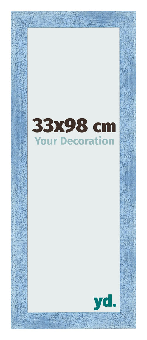 Bilderrahmen 33x98cm Hellblau Gewischt MDF Pisa Vorne Messe | Yourdecoration.de