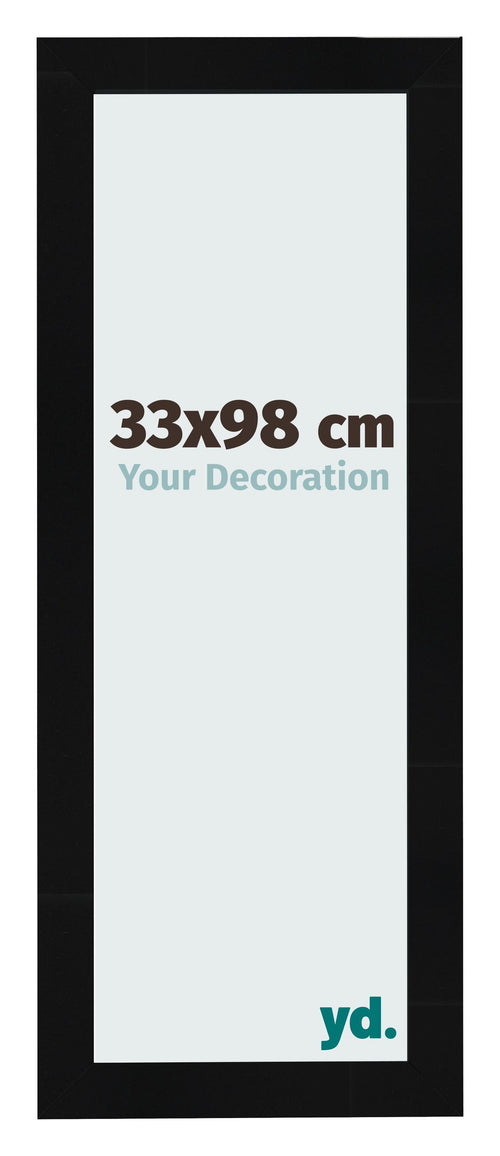 Bilderrahmen 33x98cm Schwarz Silber Poliert MDF Pisa Vorne Messe | Yourdecoration.de