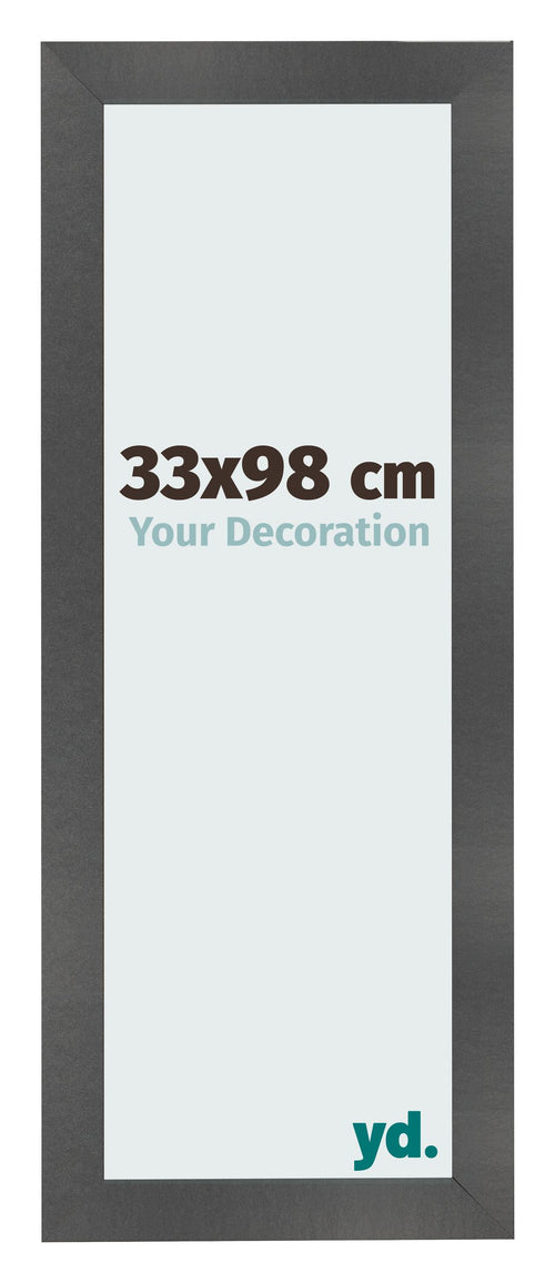 Bilderrahmen 33x98cm Schwarz Silber Poliert MDF Pisa Vorne Messe | Yourdecoration.de