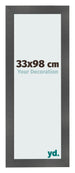Bilderrahmen 33x98cm Schwarz Silber Poliert MDF Pisa Vorne Messe | Yourdecoration.de