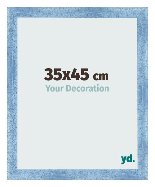 Bilderrahmen 35x45cm Hellblau Gewischt MDF Pisa Vorne Messe | Yourdecoration.de